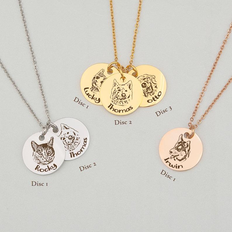 Pet Portrait Name Necklace