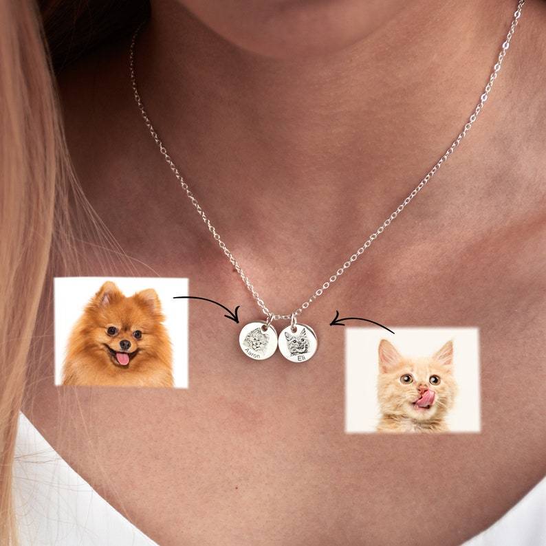 Pet Portrait Name Necklace