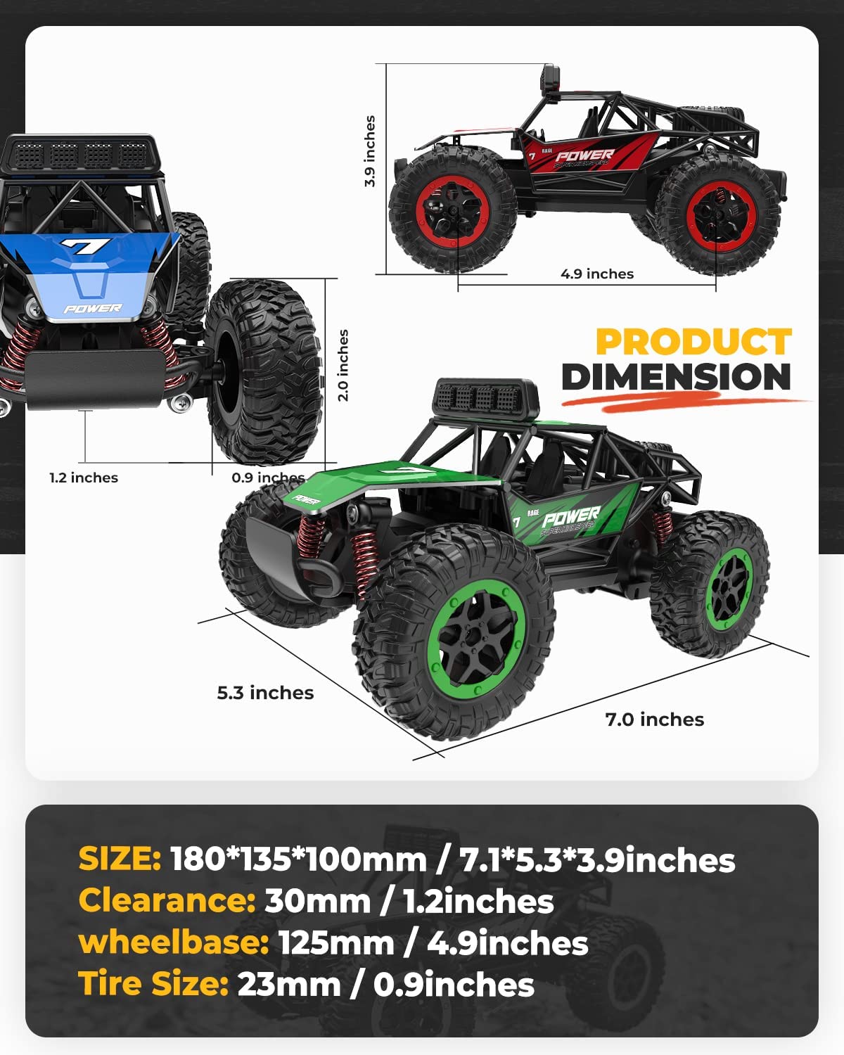 BEZGAR TB201 RC Cars-1:20 Scale Remote Control Car, 2WD High Speed 20 Km/h All Terrains Electric Toy Off Road RC Car Vehicle Truck Crawler with Rechargeable Battery for Boys Kids and Adults Red 1:20 Scale