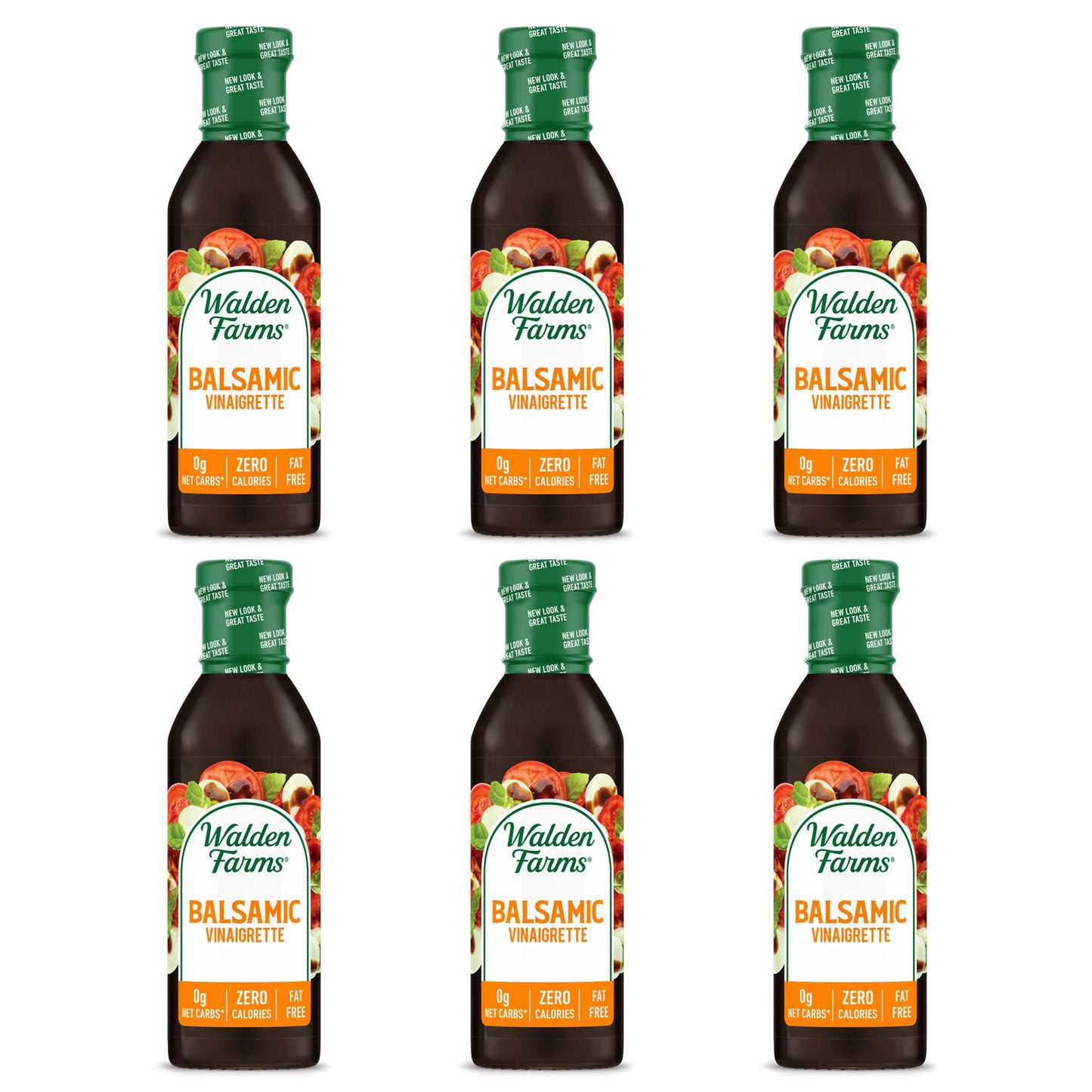 Walden Farms Balsamic Vinaigrette Dressing, 6-Pack, Fresh Sweet Salad and Pizza Topping, Sugar Free, 0g Net Carbs, and Keto Friendly, Vegan, 12 oz. Bottles 12 Fl Oz (Pack of 6)