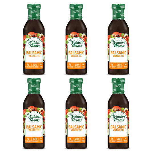 Walden Farms Balsamic Vinaigrette Dressing, 6-Pack, Fresh Sweet Salad and Pizza Topping, Sugar Free, 0g Net Carbs, and Keto Friendly, Vegan, 12 oz. Bottles 12 Fl Oz (Pack of 6)