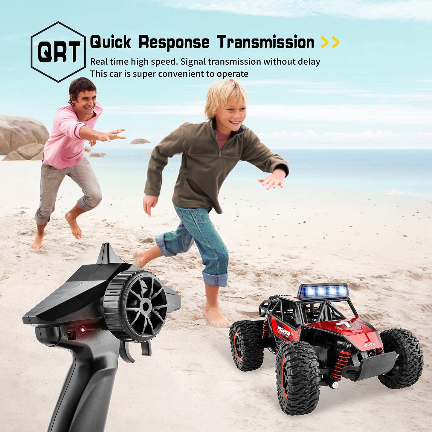 BEZGAR TB201 RC Cars-1:20 Scale Remote Control Car, 2WD High Speed 20 Km/h All Terrains Electric Toy Off Road RC Car Vehicle Truck Crawler with Rechargeable Battery for Boys Kids and Adults Red 1:20 Scale