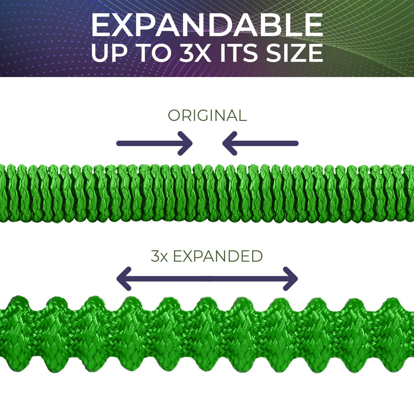 Joeys Garden Expandable Garden Hose with 8 Function Hose Nozzle, Lightweight Anti-Kink Flexible Garden Hoses, Extra Strength Fabric with Double Latex Core (25 FT, Green) 25 Feet